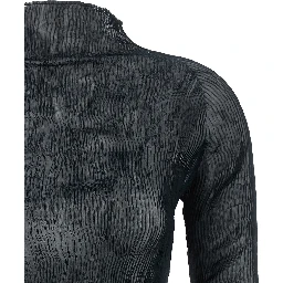 Black Polyester Cardigan