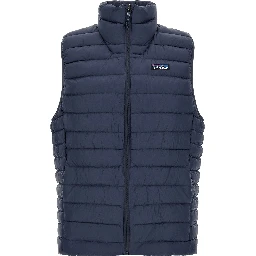 Blue Nylon Sleeveless Jacket