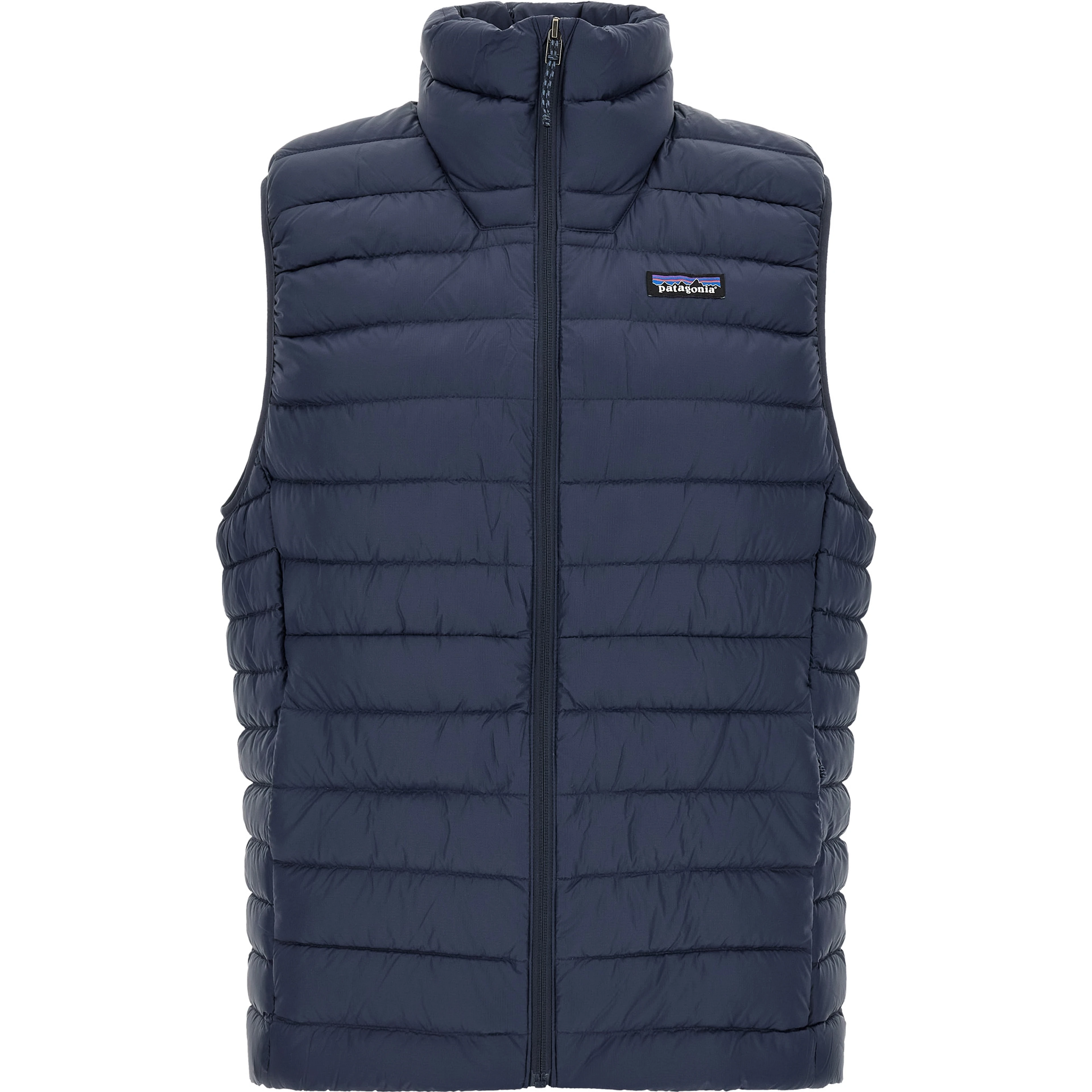 Blue Nylon Sleeveless Jacket