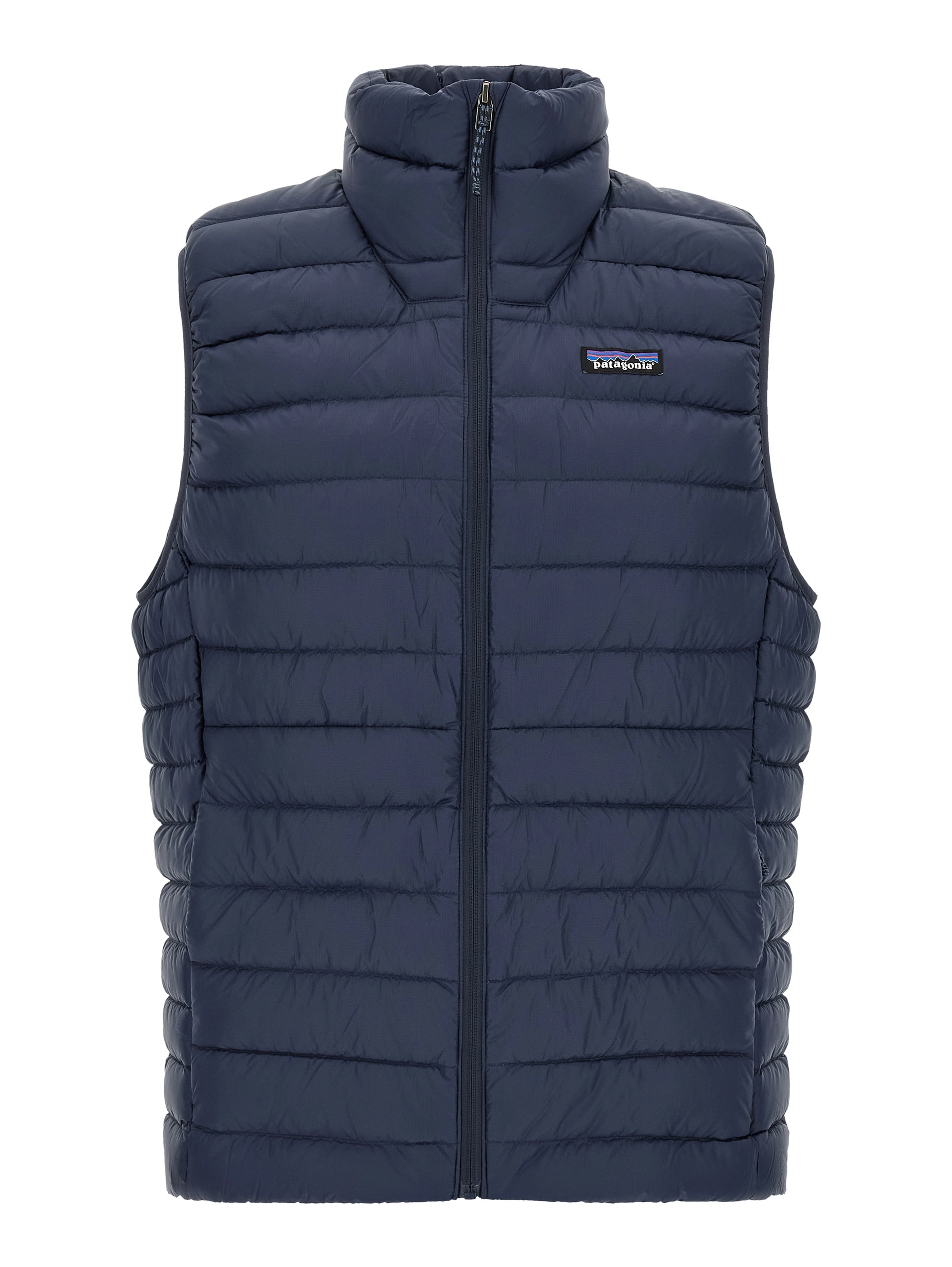 Blue Nylon Sleeveless Jacket