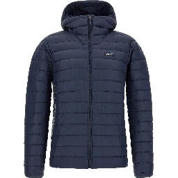 Blue Nylon Full-Length Jacket