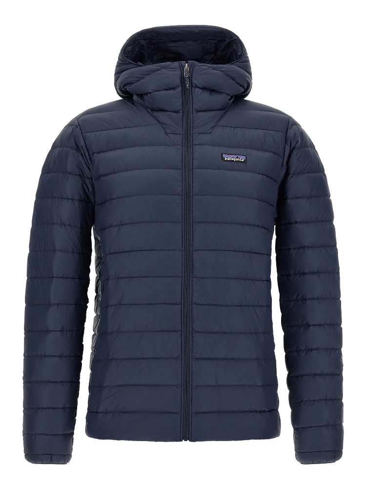 Blue Nylon Full-Length Jacket