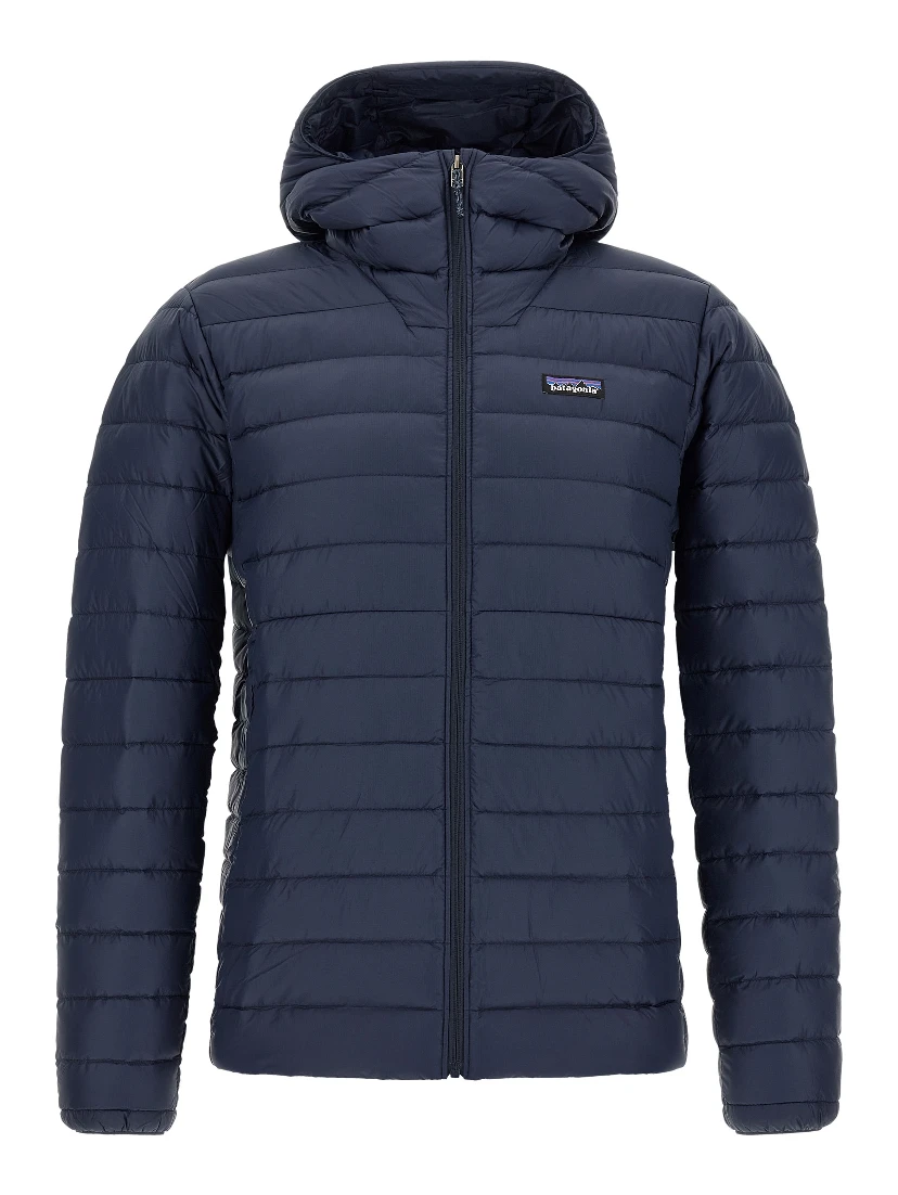 Blue Nylon Full-Length Jacket