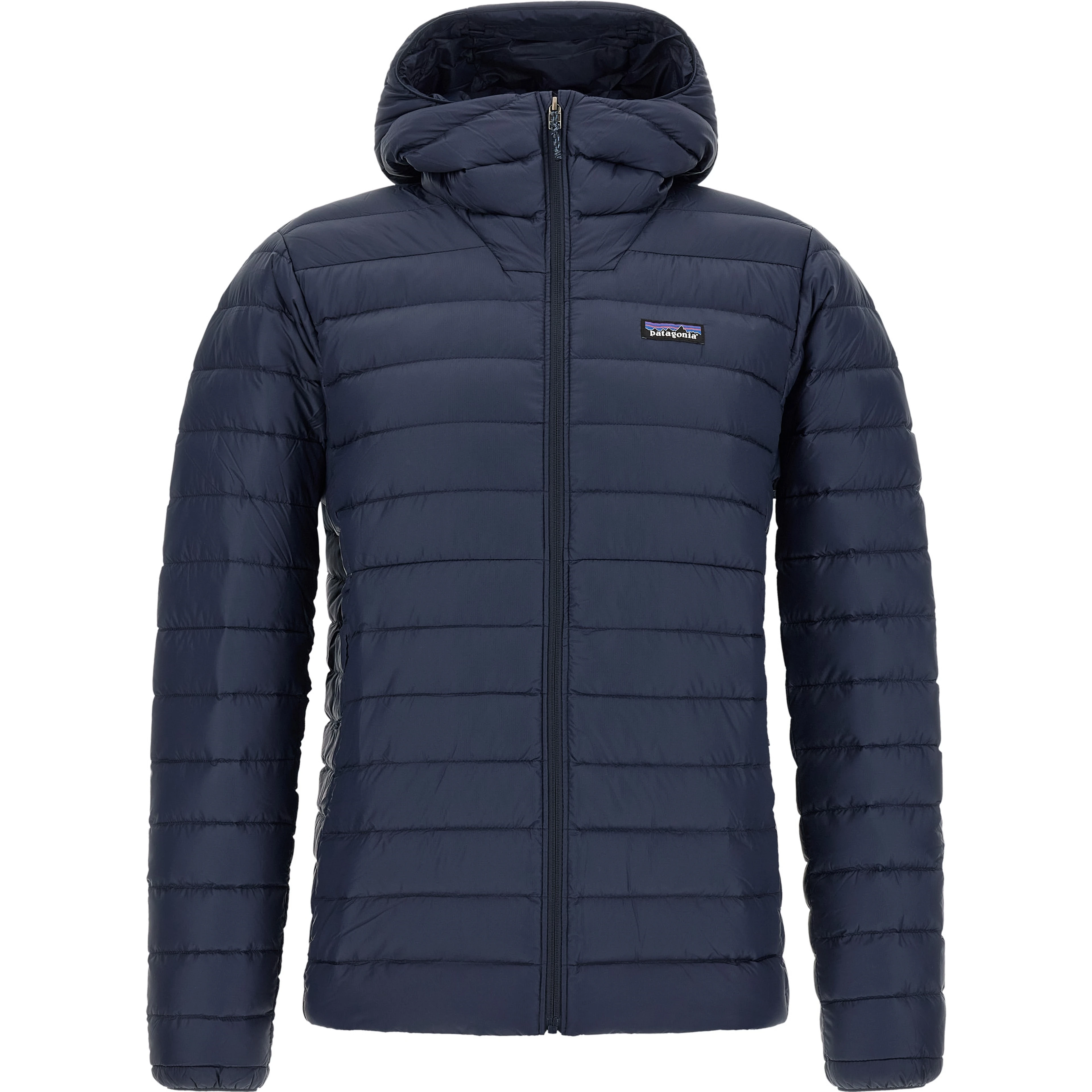 Blue Nylon Full-Length Jacket