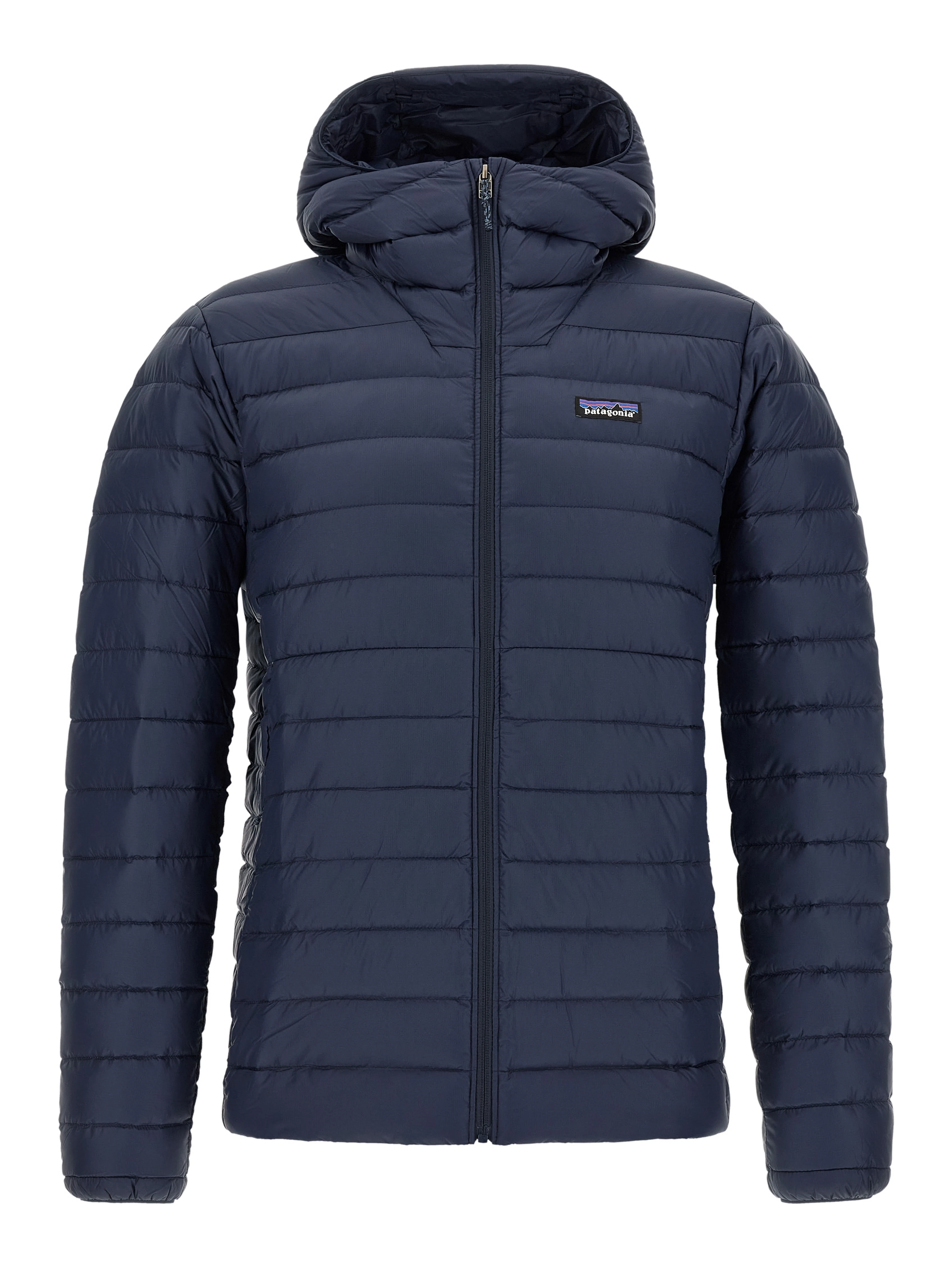 Blue Nylon Full-Length Jacket