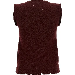 Bordeaux Virgin Wool Sleeveless Jacket