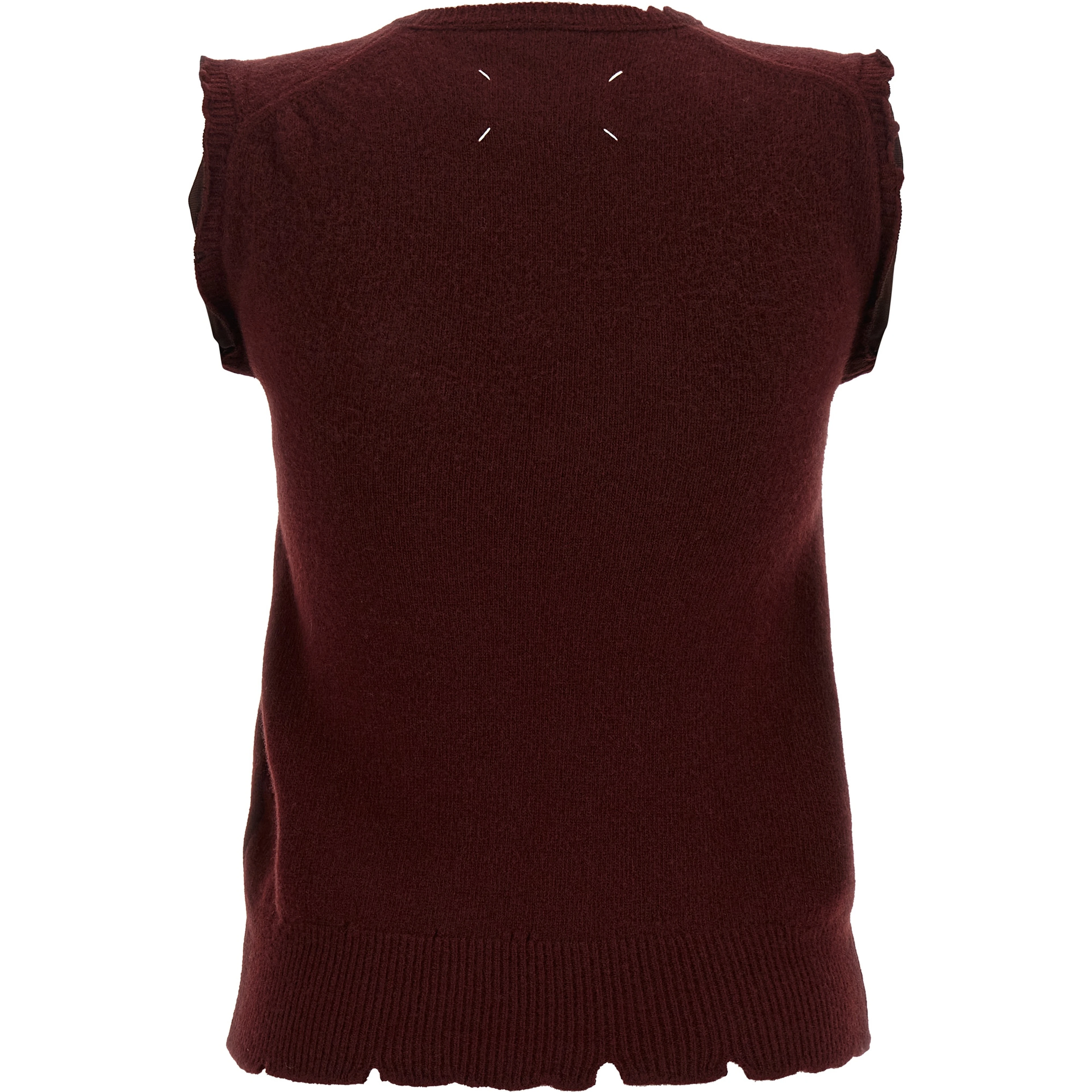 Bordeaux Virgin Wool Sleeveless Jacket