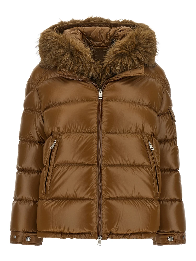 Brown Polyamide Full-Length Jacket