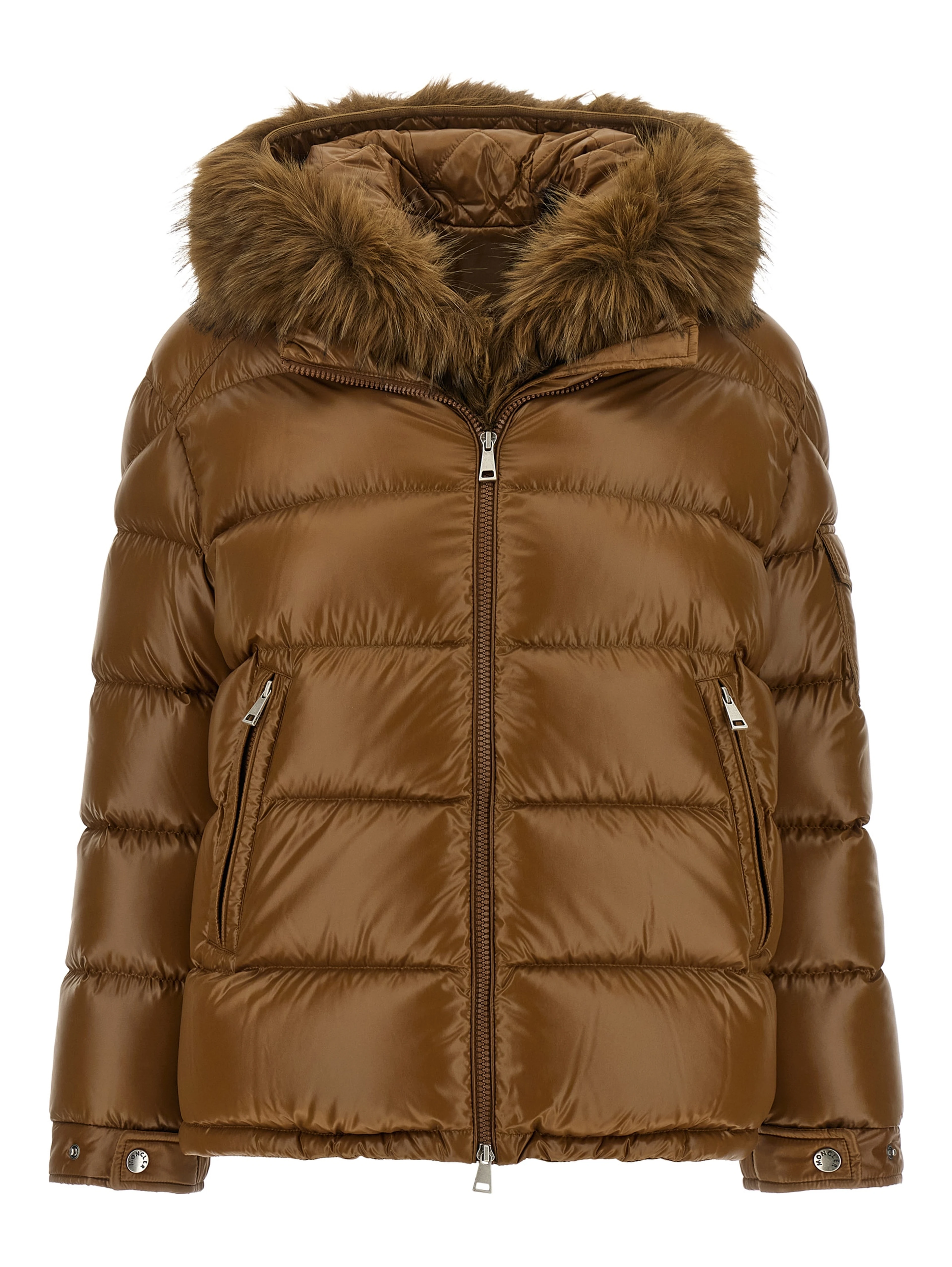 Brown Polyamide Full-Length Jacket