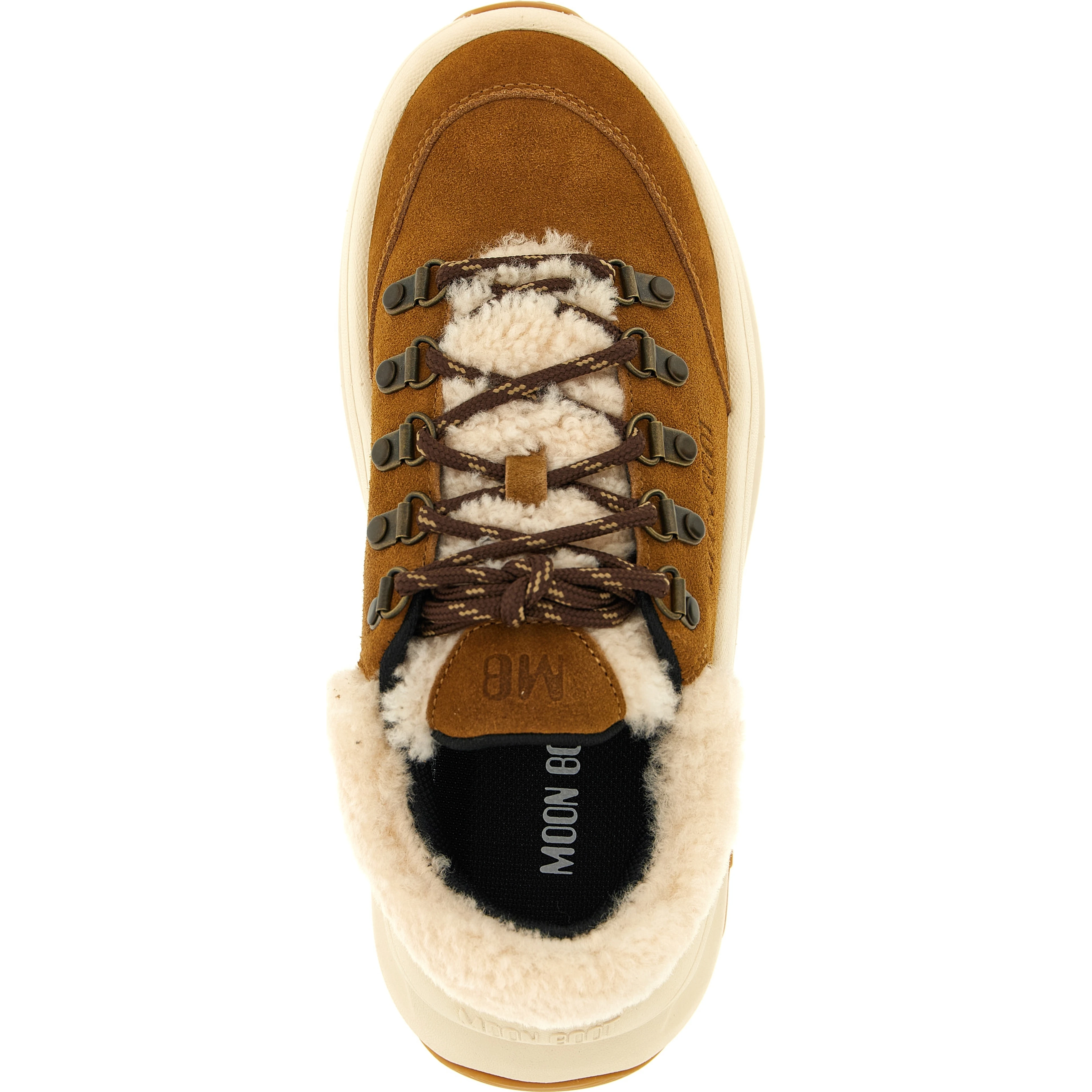 Beige Leather Chunky Sneakers
