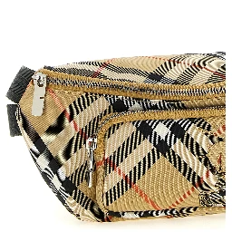 Beige Polyester Crossbody Bag
