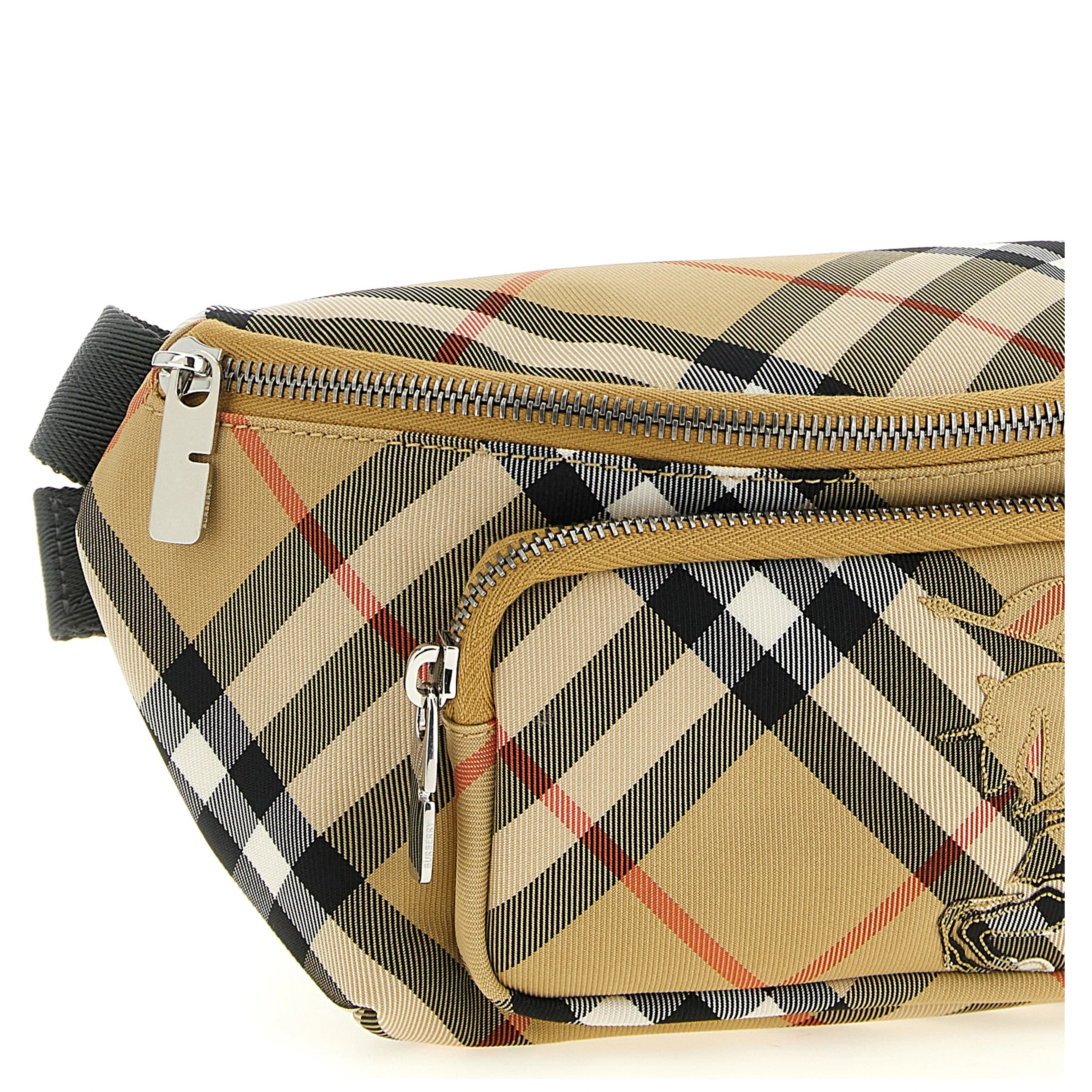 Beige Polyester Crossbody Bag
