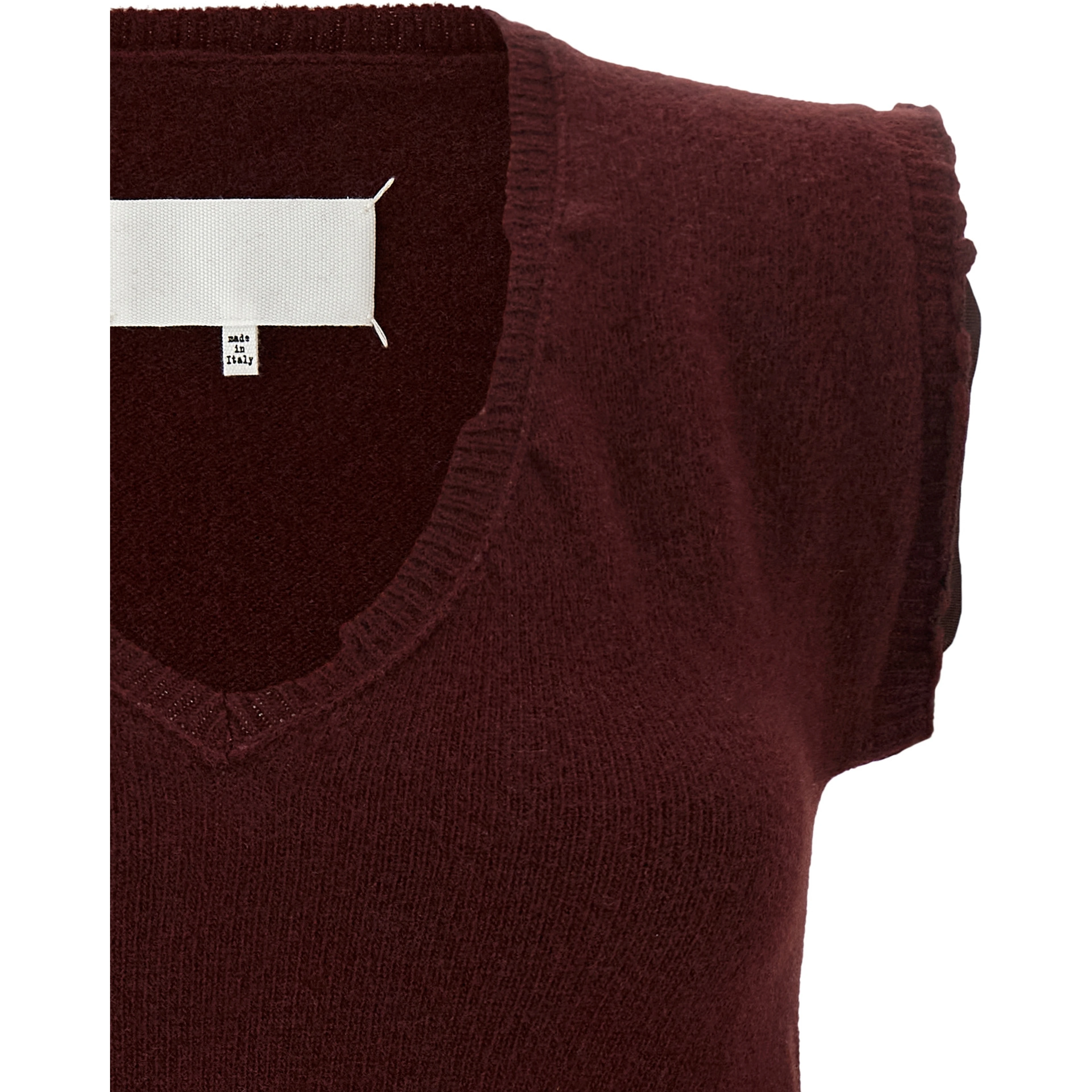 Bordeaux Virgin Wool Sleeveless Jacket