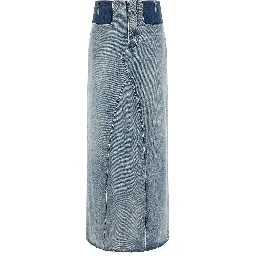 Blue Cotton Mini Skirt