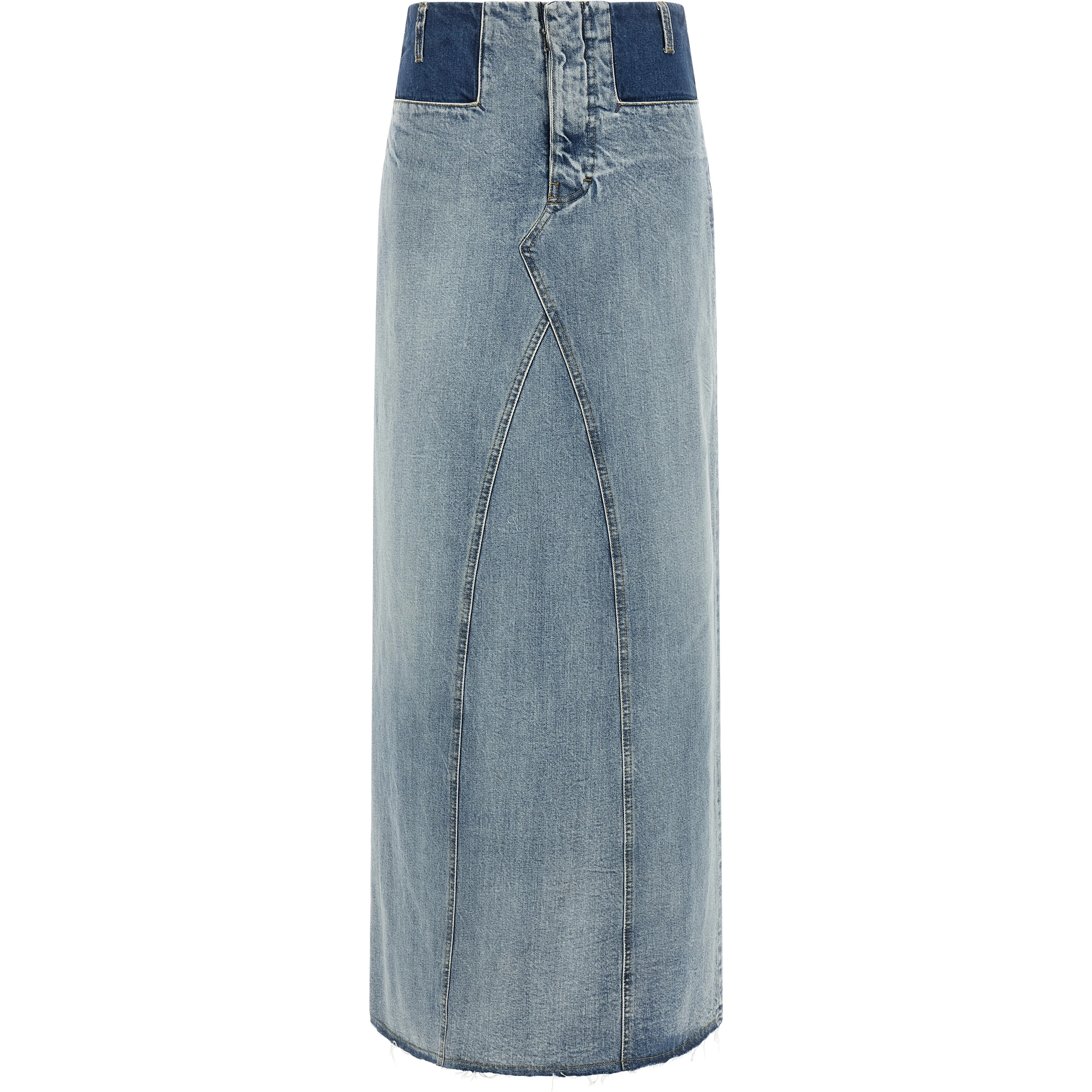 Blue Cotton Mini Skirt