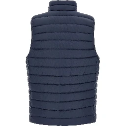 Blue Nylon Sleeveless Jacket