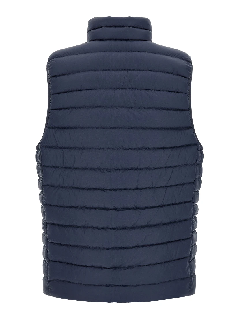 Blue Nylon Sleeveless Jacket