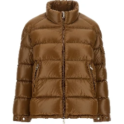 Brown Polyamide Full-Length Jacket