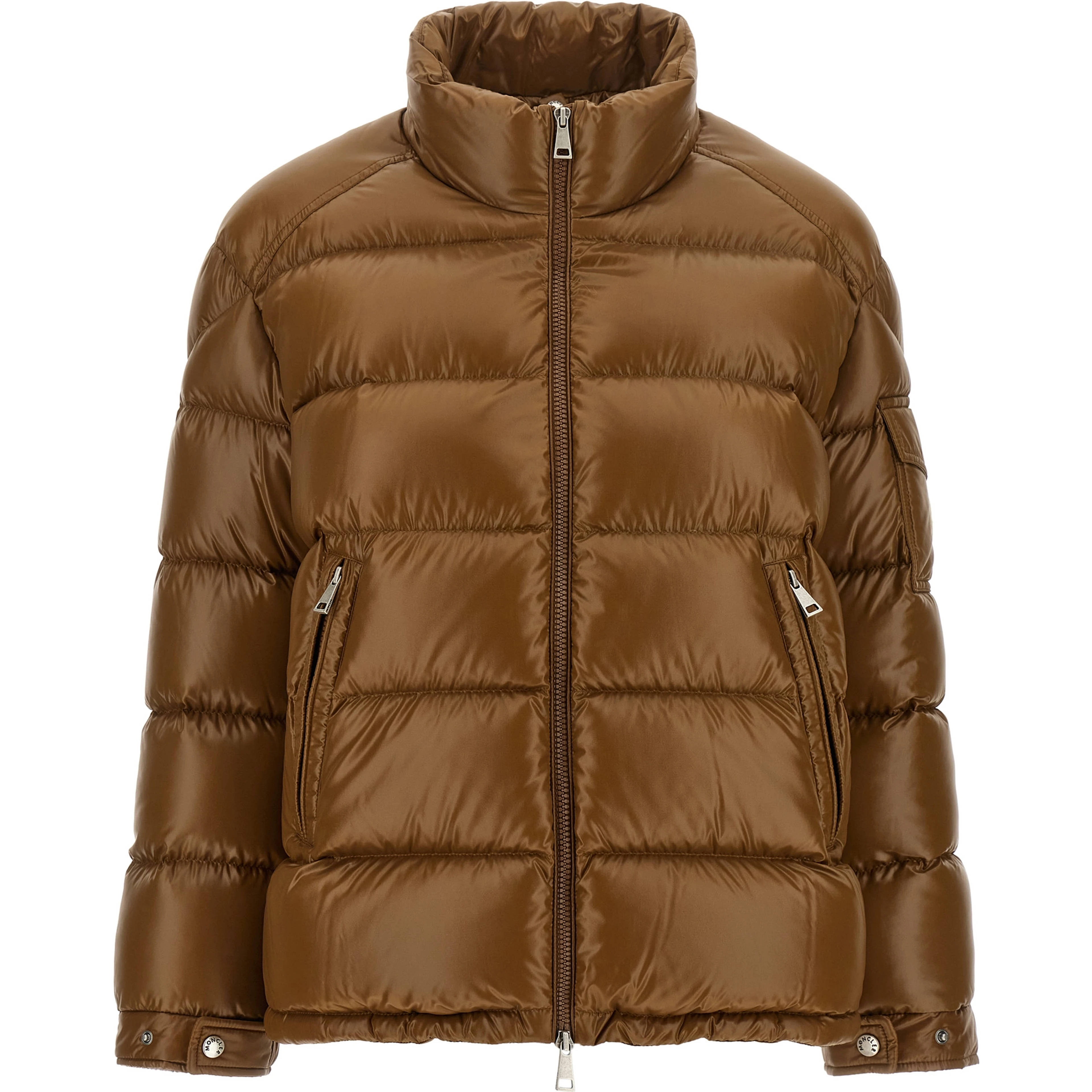 Brown Polyamide Full-Length Jacket