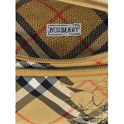 Beige Polyester Crossbody Bag