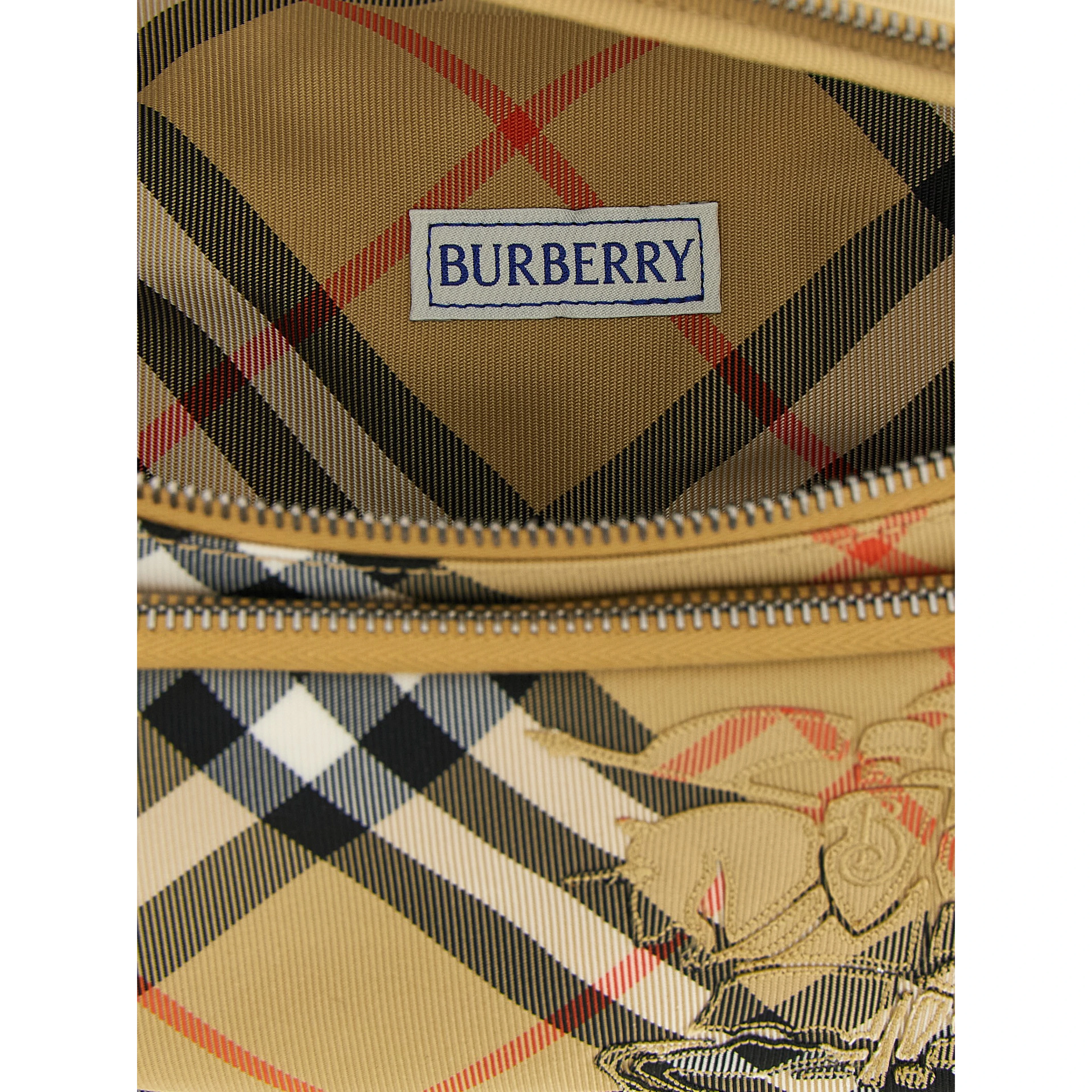 Beige Polyester Crossbody Bag