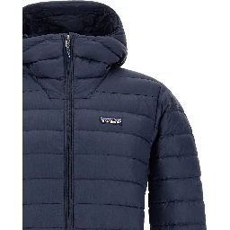 Blue Nylon Full-Length Jacket