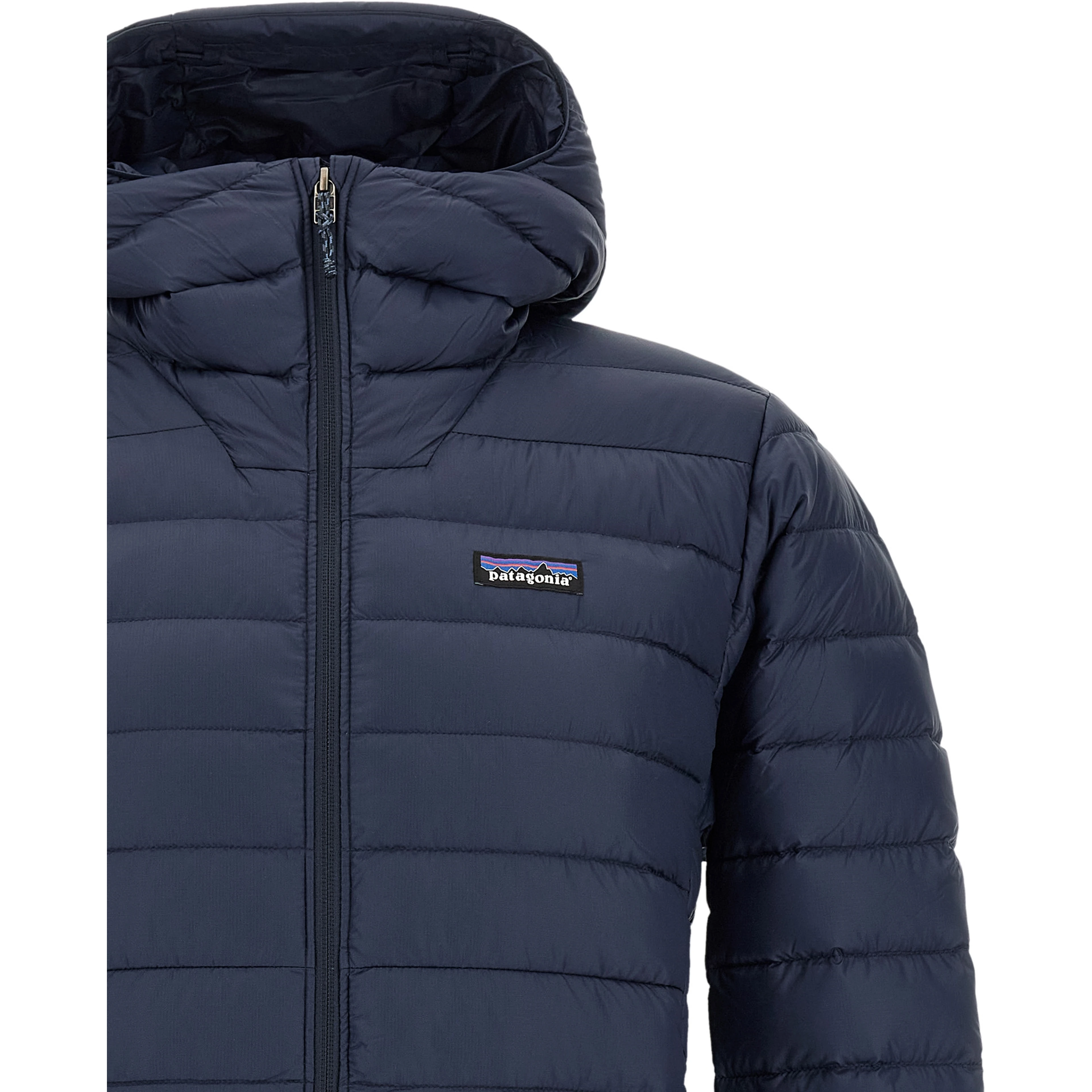 Blue Nylon Full-Length Jacket