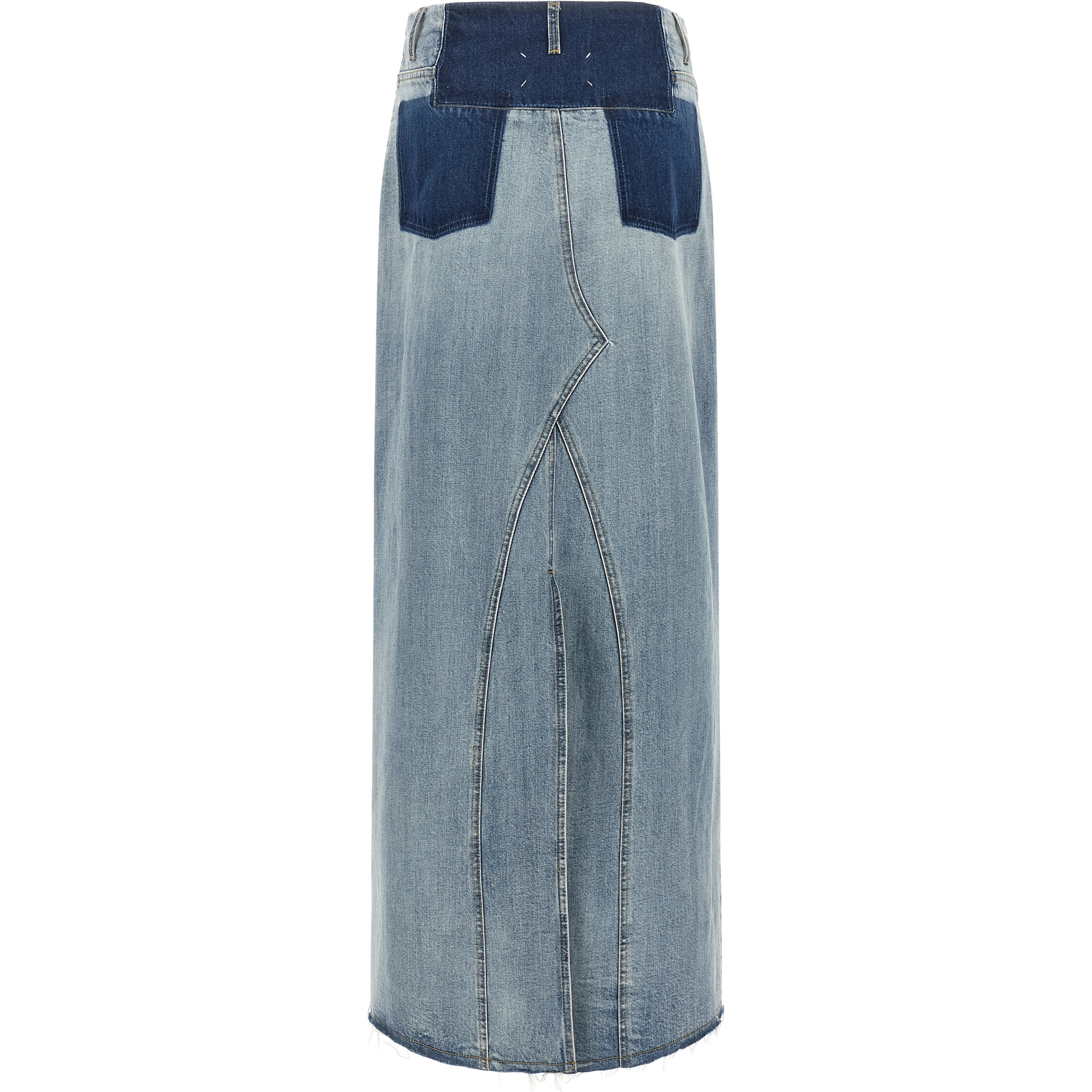 Blue Cotton Mini Skirt