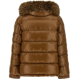 Brown Polyamide Full-Length Jacket