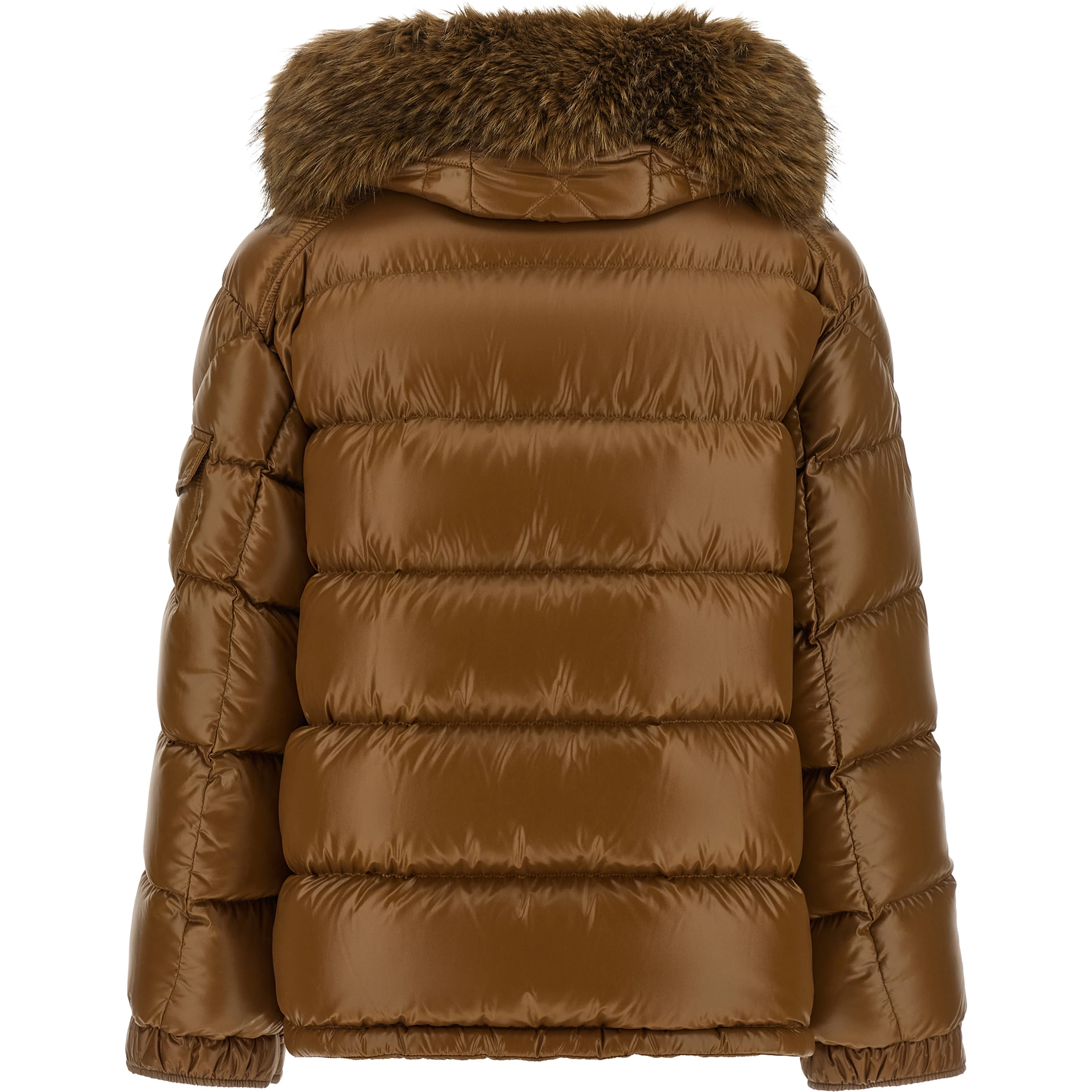 Brown Polyamide Full-Length Jacket