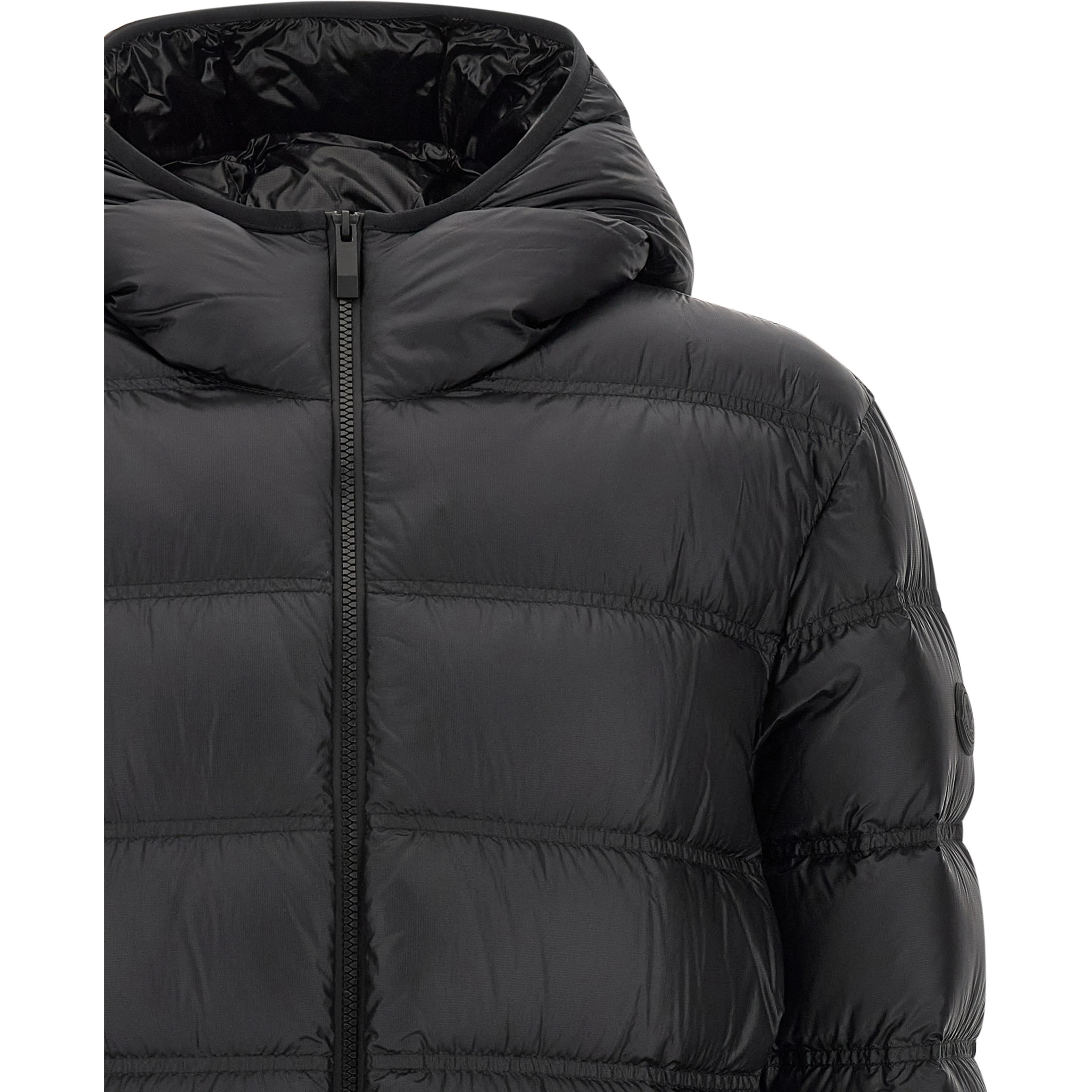 Black Polyamide Full-Length Jacket