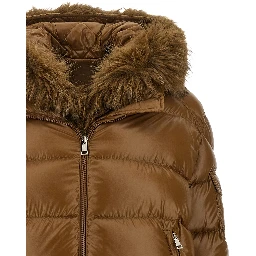 Brown Polyamide Full-Length Jacket