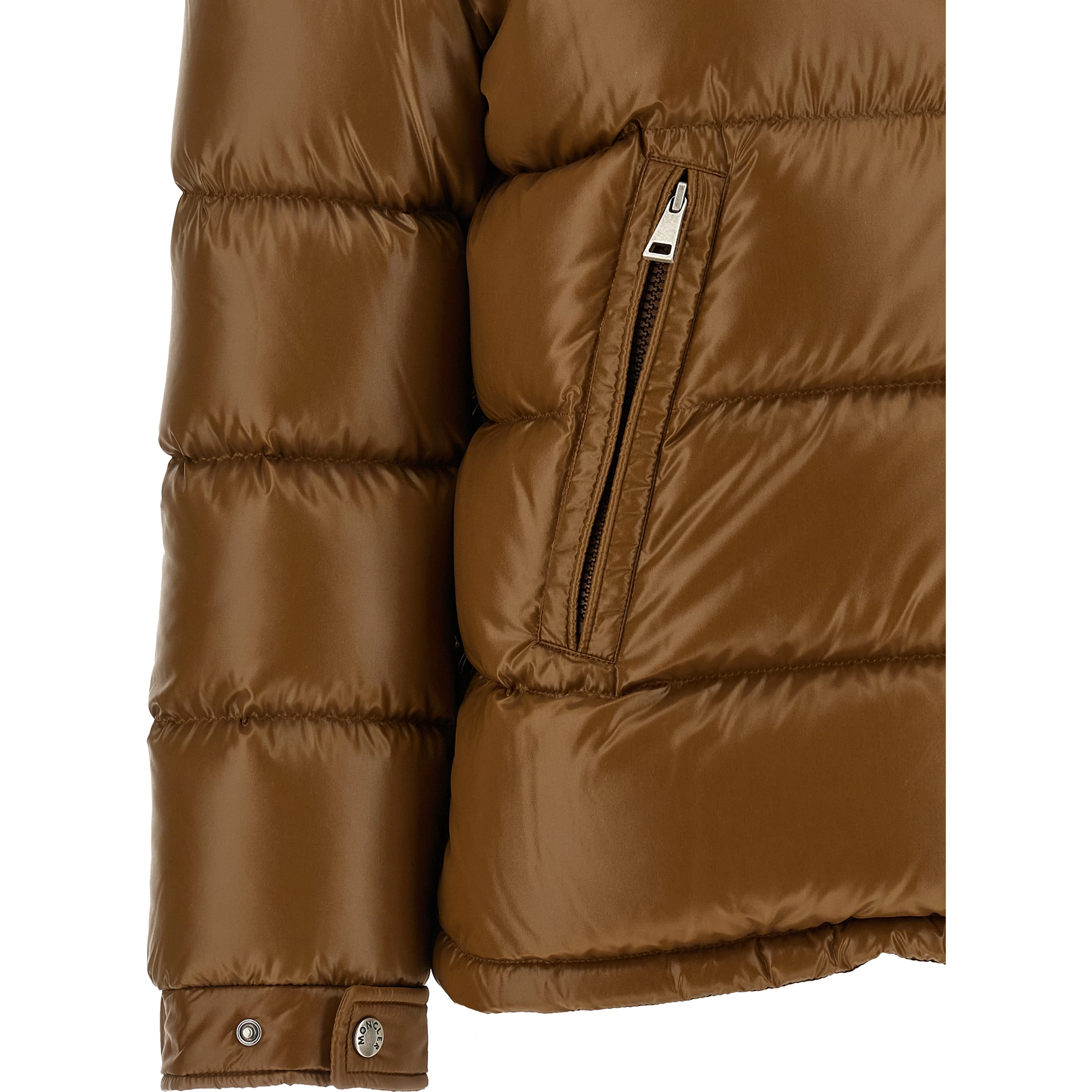 Brown Polyamide Full-Length Jacket