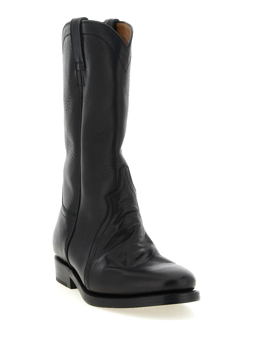 Black Calfskin Over The Knee