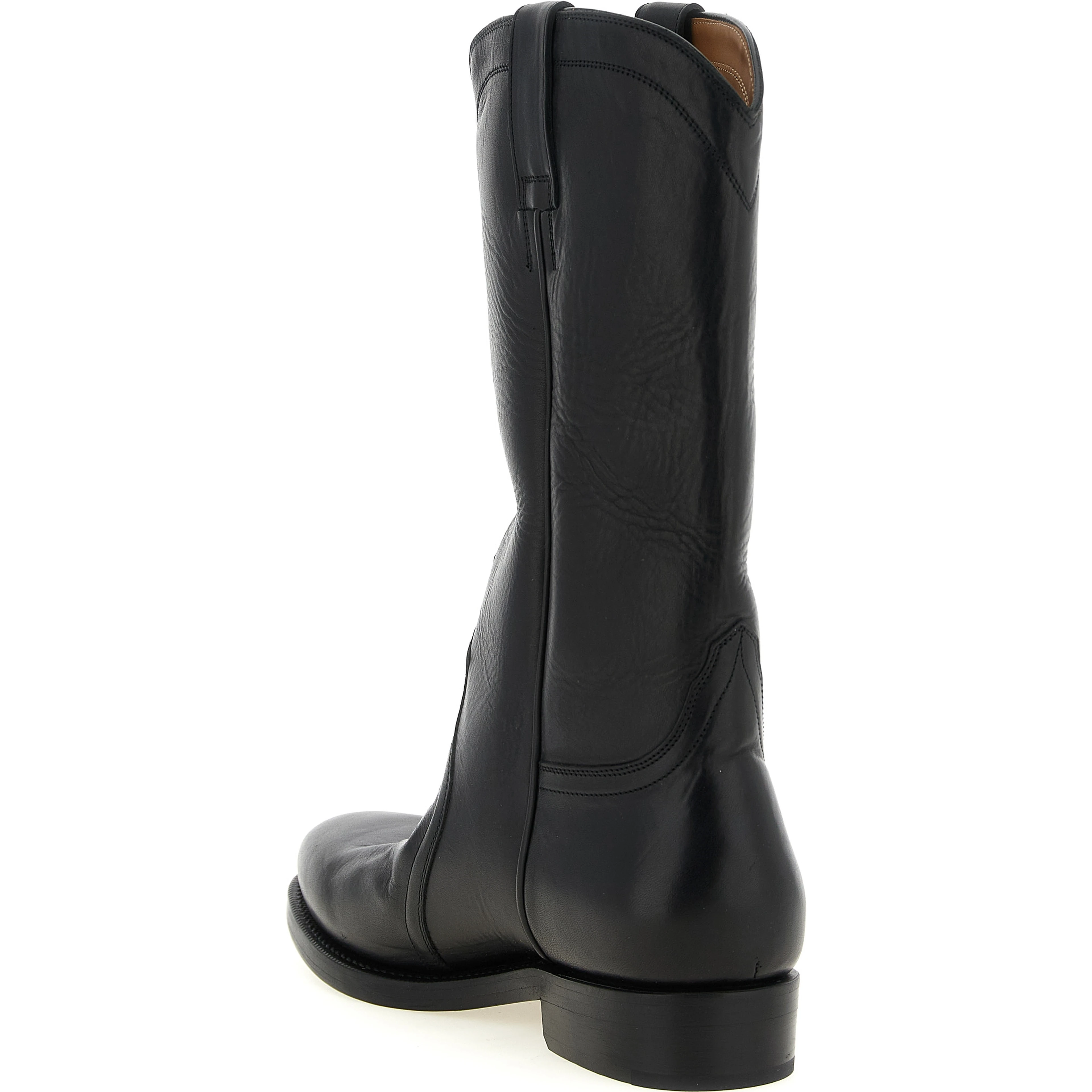 Black Calfskin Over The Knee
