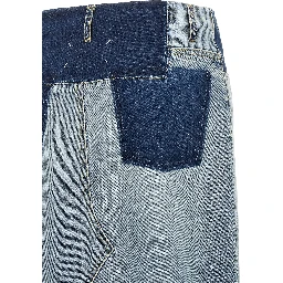 Blue Cotton Mini Skirt