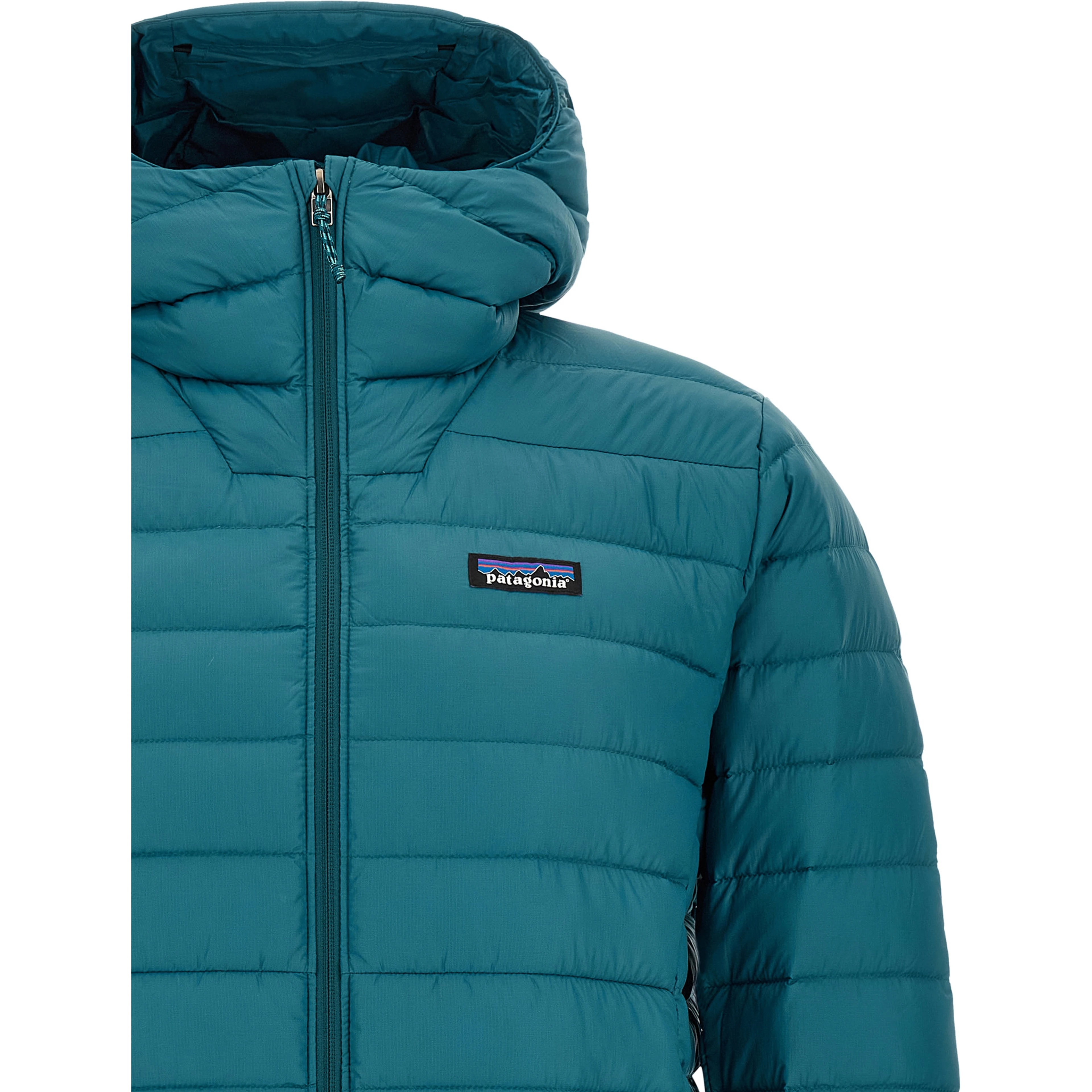 Blue Nylon Full-Length Jacket