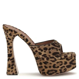 Beige Calf Leather Bos Taurus Platform Sandals