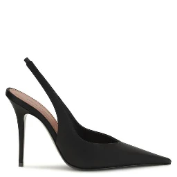 Black Satin High Heel Pumps
