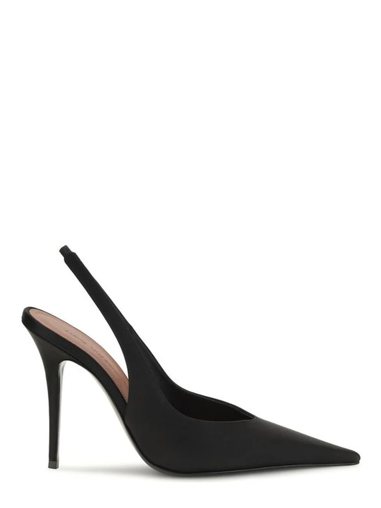 Black Satin High Heel Pumps