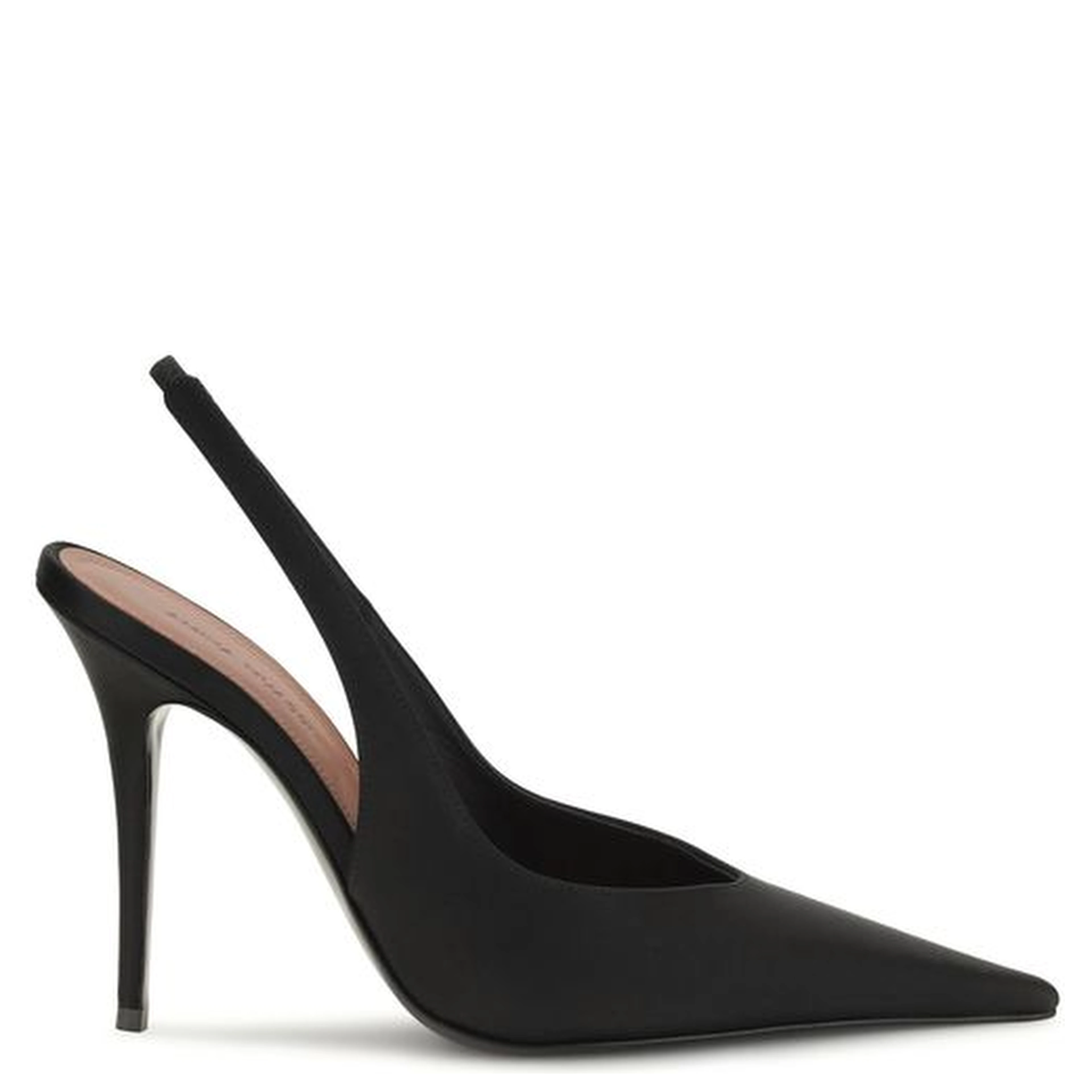 Black Satin High Heel Pumps