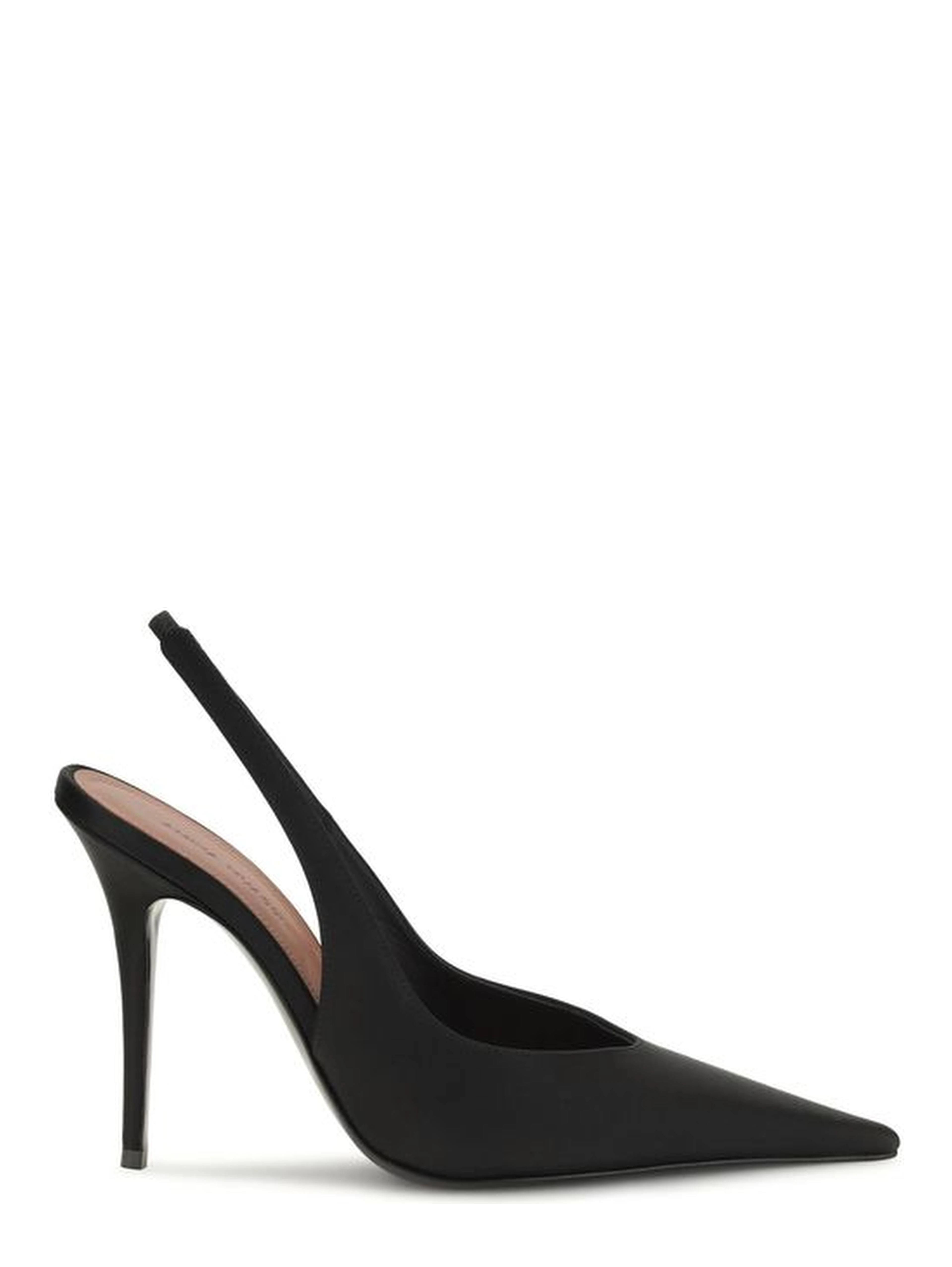 Black Satin High Heel Pumps