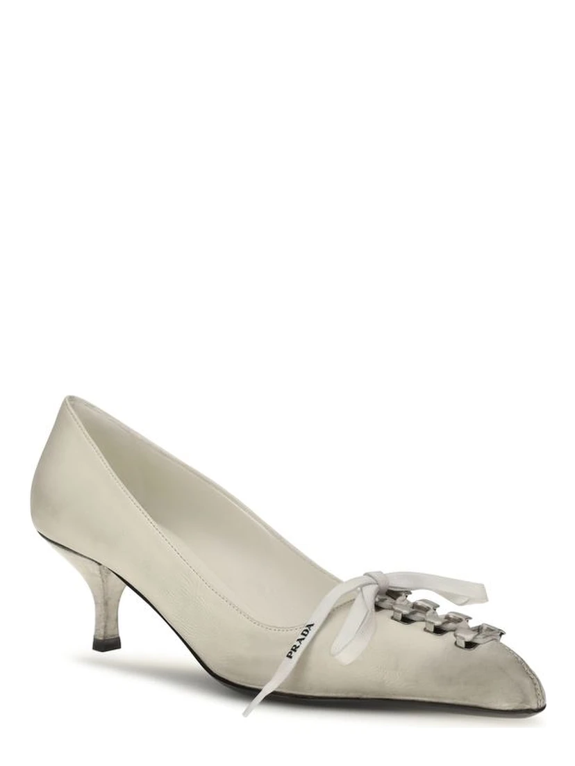 White Calf Leather Bos Taurus Lace-Up