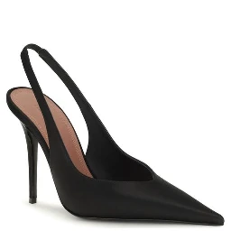 Black Satin High Heel Pumps