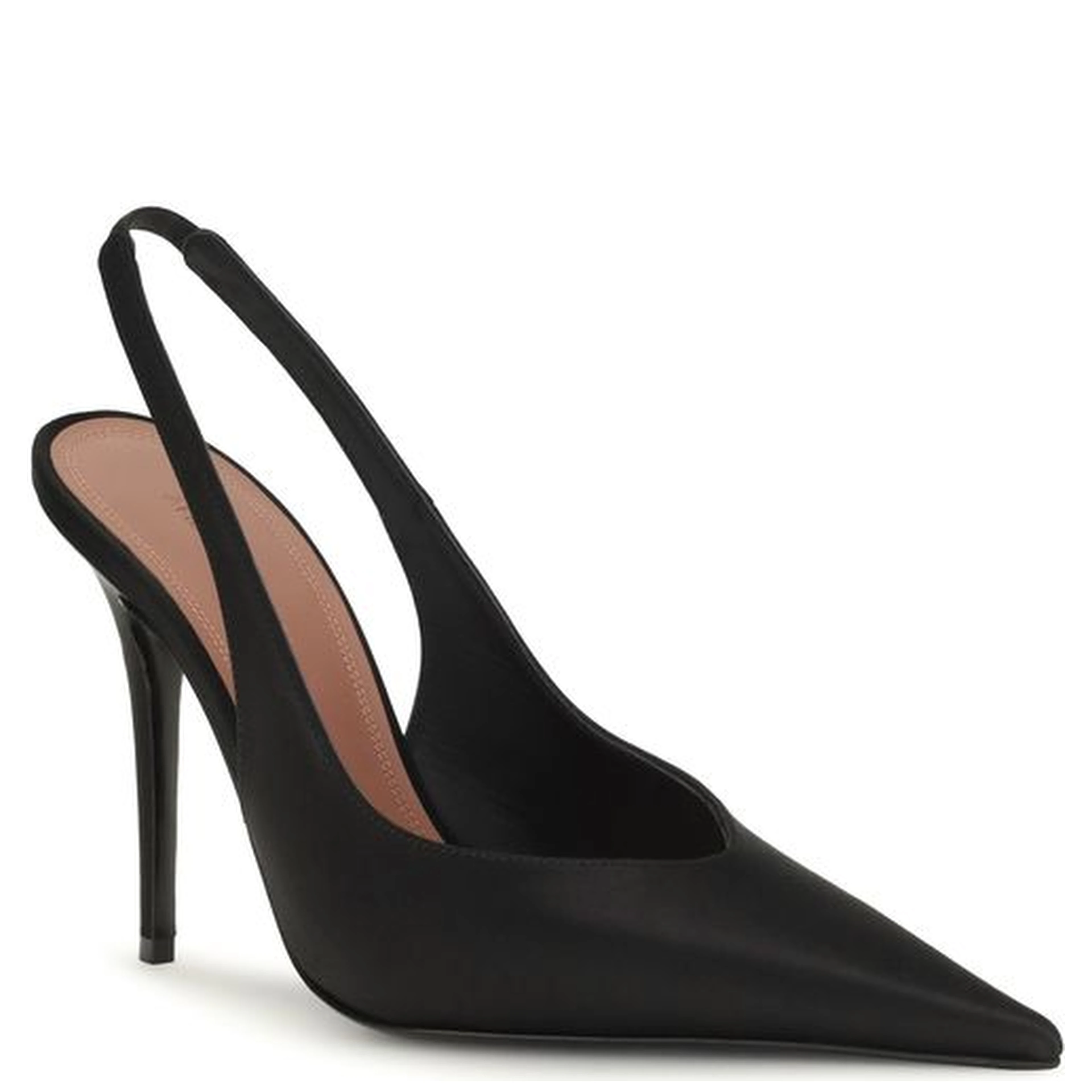 Black Satin High Heel Pumps