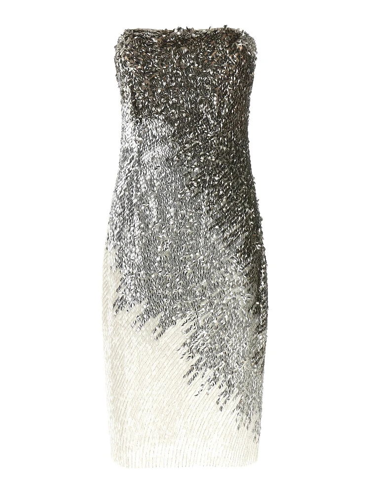 Silver Polyamide Midi Dress