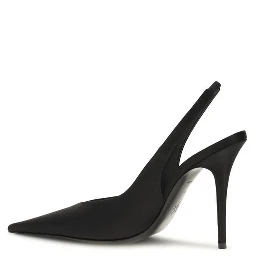 Black Satin High Heel Pumps