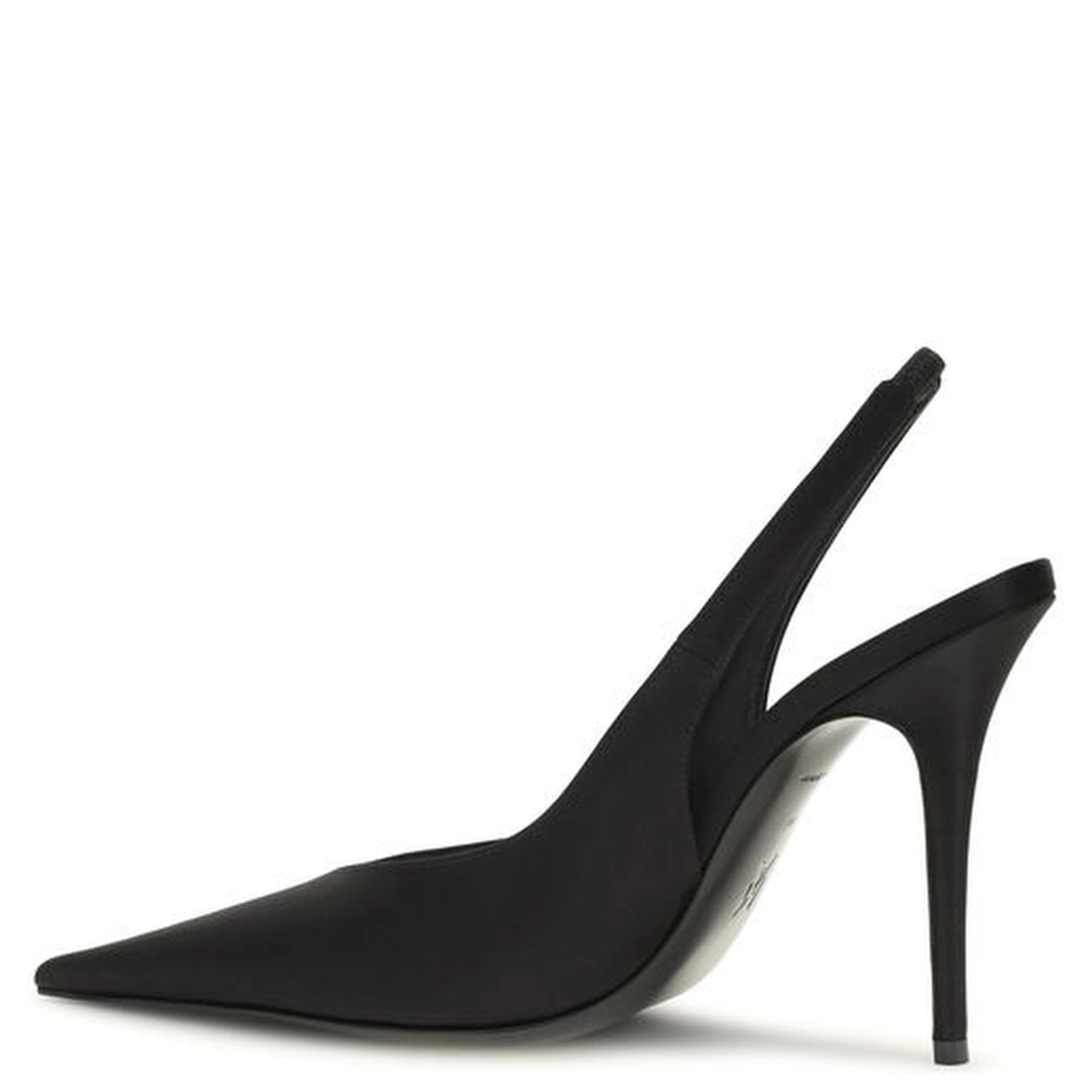 Black Satin High Heel Pumps