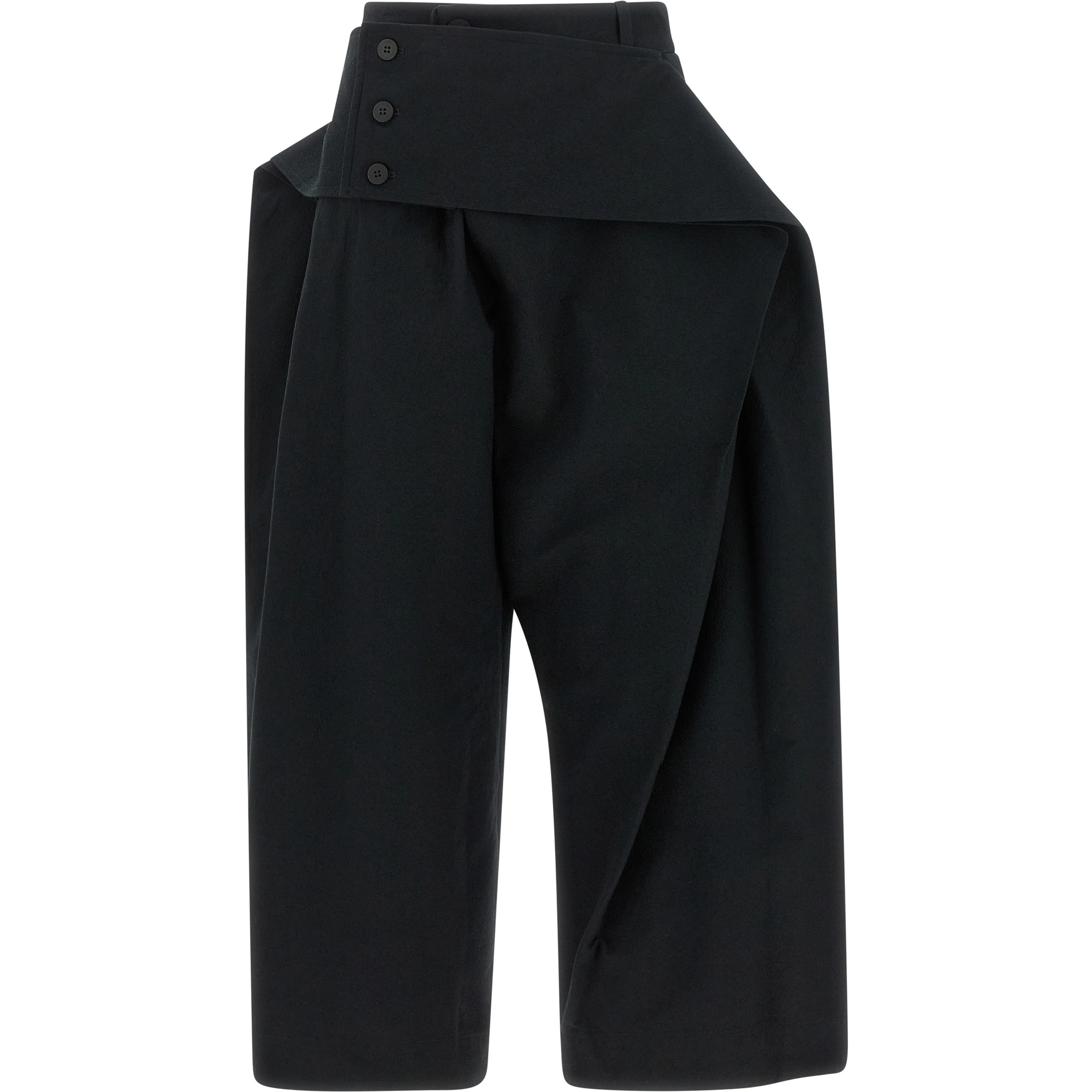 Black Polyester Casual Pants