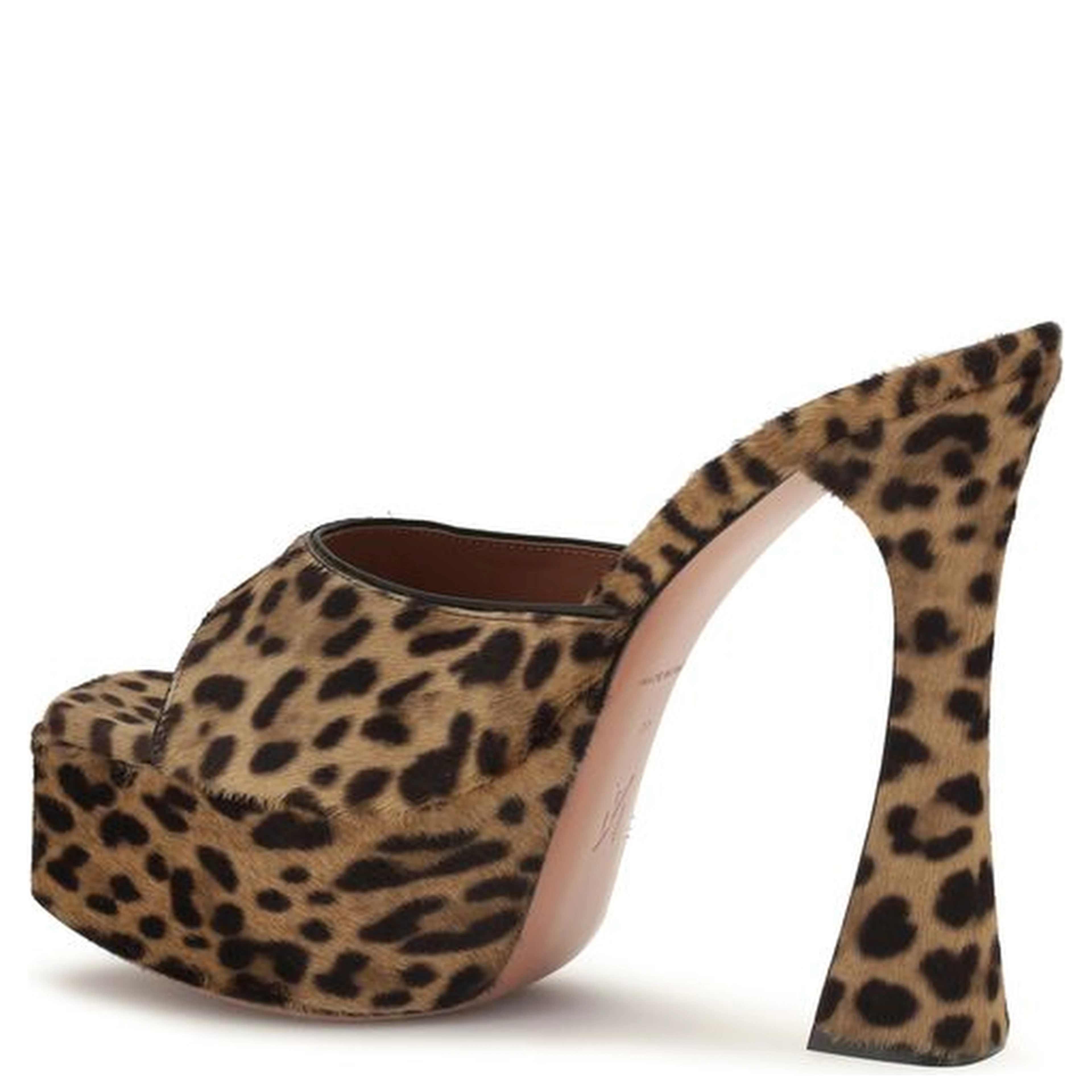 Beige Calf Leather Bos Taurus Platform Sandals
